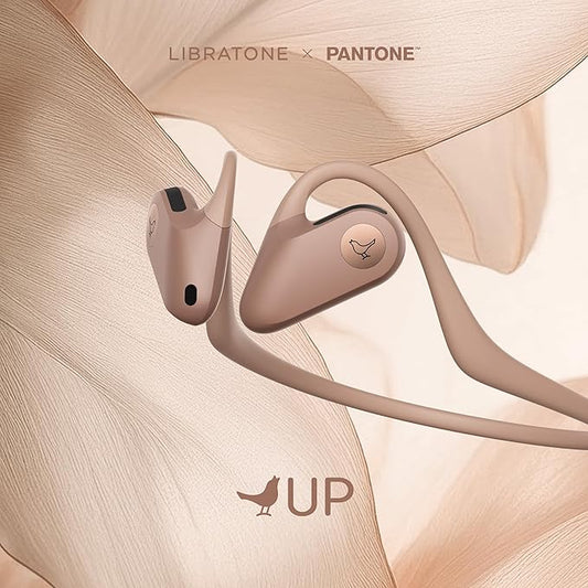 Libratone UP X Pantone Open Ear Bluetooth Headphones, Weight only 23.5g, dust and Water Resistant, up to 8 Hours of Battery Life, Premium Sound for Workouts and Sports, Limited Edition (Mocha Mousse)