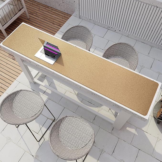 Vyaaa 70.8"x15.7" PU Leather & Cork Large Desk Mat (Black) - XXL Extended Mouse pad, Reversible Desk Protector, Non-Slip Computer Desk pad for Office, Gaming, Home