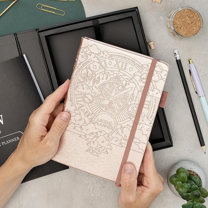 Legend Weekly Planner Premium – Undated Weekly, Monthly & Budget Planner – Life Organizer for Time Management & Productivity, A5 (Rose Gold)