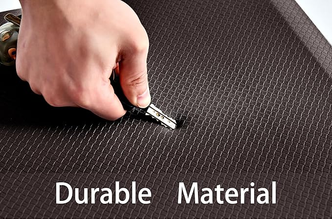 Anti Fatigue Kitchen Rugs Kitchen Mats for Floor,Cushioned Non-Slip Waterproof Ergonomic Comfort Rug Standing Mat for Kitchen,Doing Dishes,Floor,Home,Office,Sink,Laundry,Brown,17.3"x60"