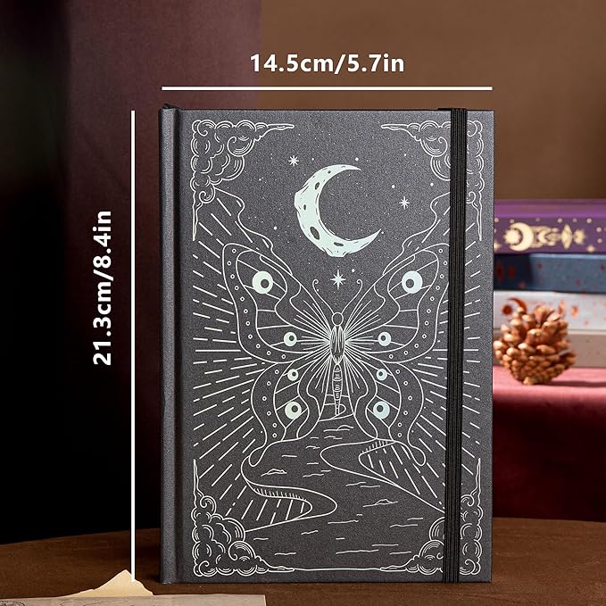 TIEFOSSI Dotted Journal Notebook, Butterfly Journal for Women Men,160 GSM Thick Paper with 256 Numbered Pages, A5 Hardcover Journal, Bullet dotted Journal notebook, for School Office Writing