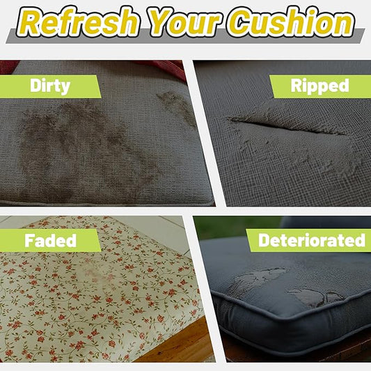 Royal Shade Custom Size Cushion Cover, Replaceable Bench Cushion/Chair/Sofa Cushion Cover, Indoor/Outdoor Furniture/Window Seat Cushion Cover, Colors/Fabrics Can Choose (Custom Sizes) (10 Inch Thick)