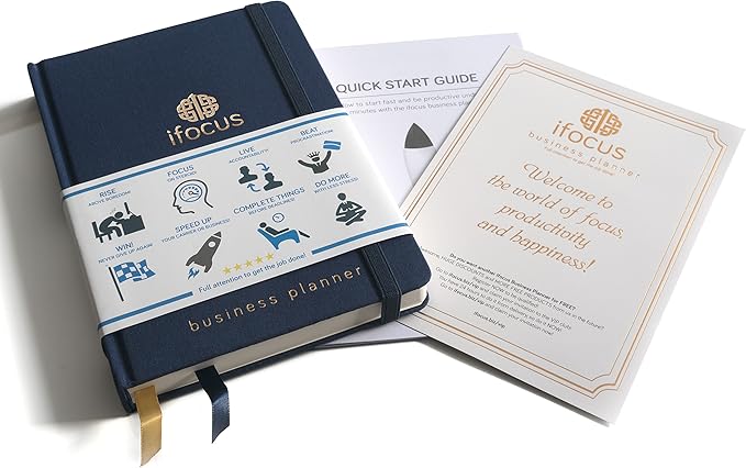 Business Planner Undated for Entrepreneurs! Focus Project Notebook for Productivity! Daily Weekly Self Organizer Planner / Win the Day! Beat Procrastination! Ifocus - A5 work planner
