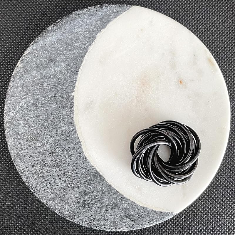 Möbii Fidget Ball (Solid Color): Quiet Mobius ADHD Anxiety Stim Stress Relief Toy Tool for Home Travel Office or Desk (Medium, Half, Onyx)