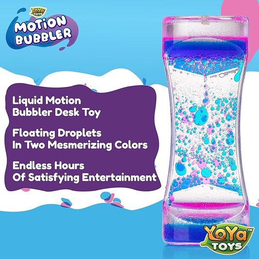 YoYa Toys Liquimo - Liquid Motion Bubbler 1 Pack - Sensory Fidget Toy for Kids & Adults - Hourglass Bubble Timer - Visual Desk Toy for Focus, Relaxation & Stress Relief
