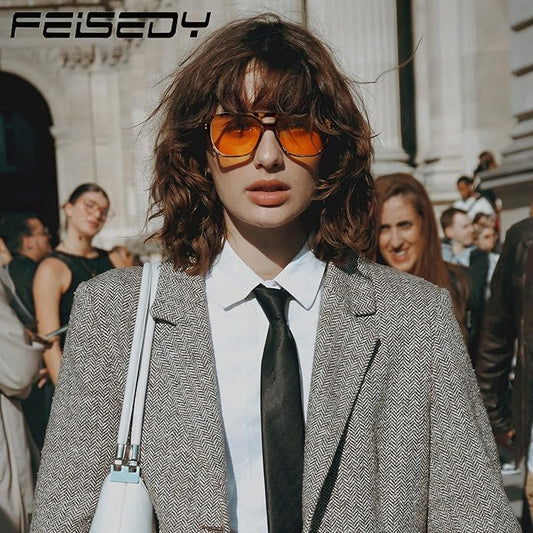 FEISEDY Amber Blue Light Glasses for Computer Gaming Anti Eyestrain Sleep Glasses G2835