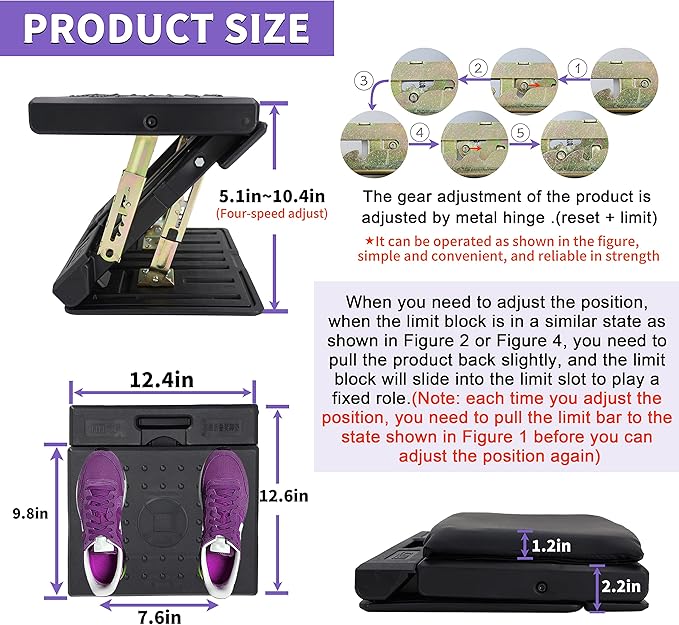 Adjustable Footrest Can Be Adjusted in Multiple Angles and States, Cushion is Detachable, Suitable for Use in Multiple Scenarios Such As Office(Black)