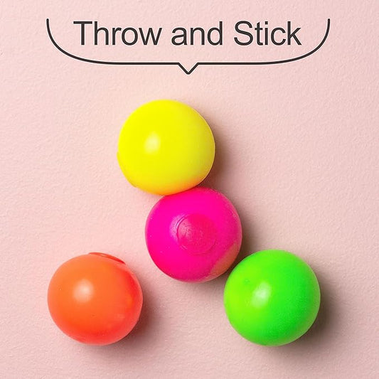 12pc Value Pack - Squeeze Balls in Assorted Neon Colors - Fidget Toy Stress Balls for Adults and Kids - Anxiety Relief Items to Squish, Squeeze, Throw and Stick Fidgets for Kids