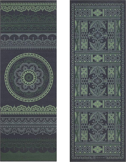 Gaiam Yoga Mat - Premium 6mm Print Reversible Extra Thick Non Slip Exercise & Fitness Mat for All Types of Yoga, Pilates & Floor Workouts (68" x 24" x 6mm Thick)