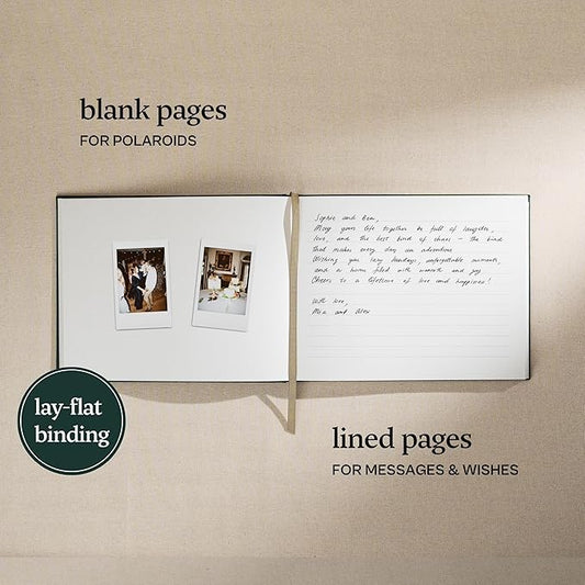 Kunitsa Co. Wedding Guest Book - Blank Sign in Book for Special Occasions, Evergreen Cover