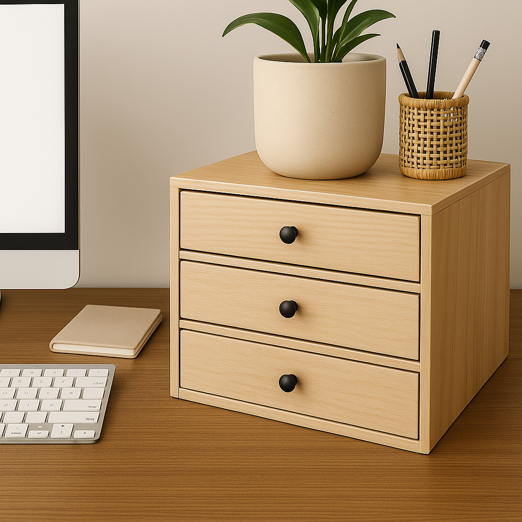 Desktop drawers and storage boxes for tidy organization