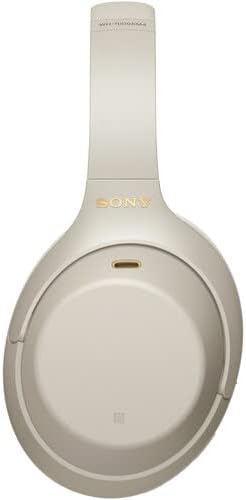 Sony WH-1000XM4 Wireless Noise Canceling Overhead Headphones with Mic for Phone-Call, Voice Control, Silver, with USB Wall Adapter and Microfiber Cleaning Cloth - Bundle