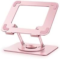 Vaydeer Adjustable Laptop Stand for Deskwith 360° Free Rotation Base and Foldable Design Ergonomic Laptop Riser Fits for MacBook, Dell, HP and More 10-15.6” Laptops (Pink)
