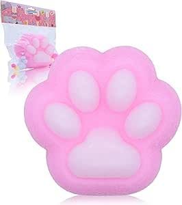 Taba Squishy Cat Paw Toy Handmade, Cute Kawaii FuFu Squishies, Sticky Squishy Pinch Fmily, Jelly Kitty Paw Squeeze Toys, YoYo Funny Fidget Toys Novelty Things for Anxiety, Adults Kids - White