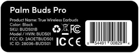 Palm Buds Pro, Lightweight and Comfortable True Wireless Noise Cancellation Earbuds, Deep Bass, 6-Microphones, Hybrid ANC, Ambient Mode, Clear Calls, IPX4 Water Resistant, 24h+ Playtime, Bluetooth 5