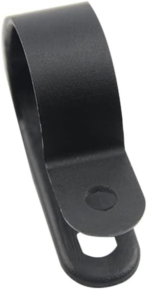 100PCS 3/4" Nylon Cable Clips Assortment R-Type Cable Clip Kit Black Plastic Wire Clamps Fasteners for Wire Mounting