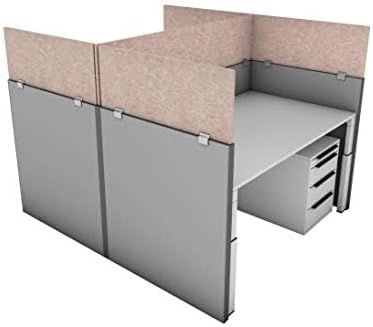 OBEX - Panel Cubicle Mounted PET Privacy Screen - Desk Privacy Panel for Office Cubicles - Noise and Visual Distraction-Reducing Desk Divider - Cubicle Accessories for Office - 18" x 66", Sand