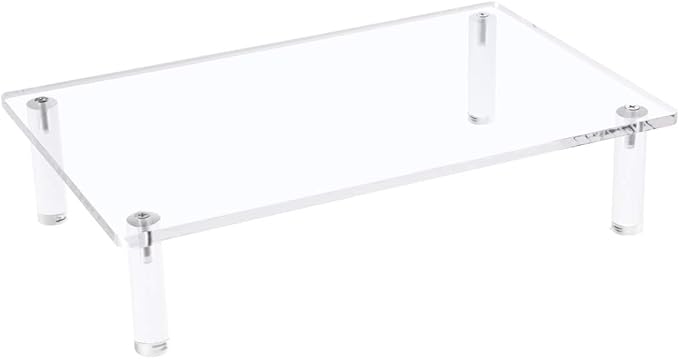 Sumerflos Clear Acrylic Monitor Laptop Stand, Sturdy and Save Space Computer Laptop Monitor Riser Stand for Home Office Desktop Universal Stand with Anti-Slip Pads