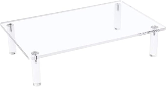 Sumerflos Clear Acrylic Monitor Laptop Stand, Sturdy and Save Space Computer Laptop Monitor Riser Stand for Home Office Desktop Universal Stand with Anti-Slip Pads