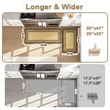 KIMODE Anti Fatigue Kitchen Mat, Cushioned Boho Kitchen Rugs Sets of 2, Non Slip Farmhouse Kitchen Mats for Floor, Waterproof Standing Desk Mats for Laundry Office Sink Brown/Khaki 20"x47"+20"x32"