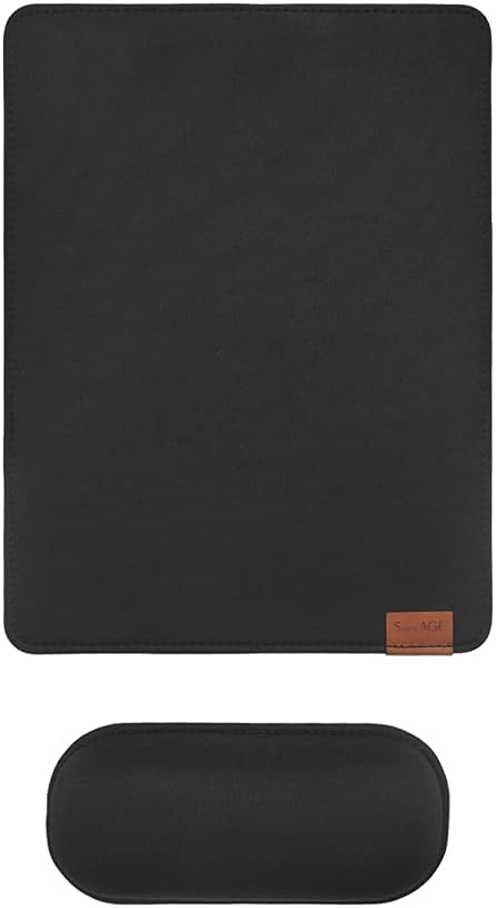 SenseAGE Ergonomic Detachable Mouse Pad with Wrist Rest Support, Adjustable Placement for Pain Relief, Non-Slip Base, for Computer & Laptop, Office Desk Accessories, 9.7 x 7.3 in (Black)