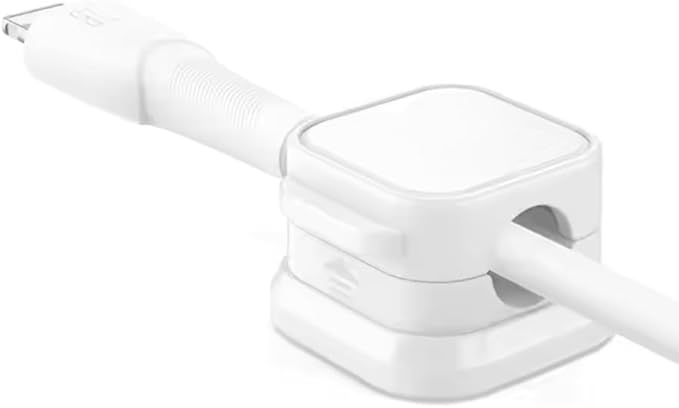 12-Pack Adhesive Cord Holders, Smooth & Adjustable Cable Clips for Desk Management, Wire Holder & Keeper, Cord Organizer for Home, Office, Desk, Phone, Car, Wall, Desktop, Nightstand (White)