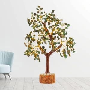 FASHIONZAADI Green Aventurine Crystal Tree, Crystals and Stones, Gem Tree, Healing Gemstones and Crystals Home Decor, Meditation Decor, Spiritual Gifts for Women, Good Luck Gift