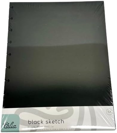 Talia Discbound Notebook Refills (Blank Pages (Black), Midsize (7.5in x 9.75in))