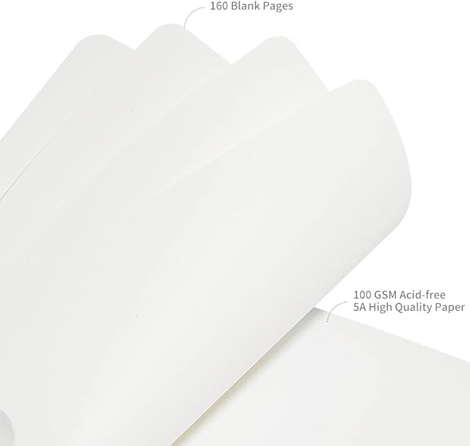 JOYEUX Blank Journal Notebook, A5, 160 Pages 100 Gsm Thick Sketch Books Hardcover Journal for Writing, 5.7 inches x 8 inches Notebooks for Work (Yellow)