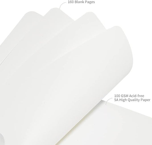 JOYEUX Blank Journal Notebook, A5, 160 Pages 100 Gsm Thick Sketch Books Hardcover Journal for Writing, 5.7 inches x 8 inches Notebooks for Work (Yellow)