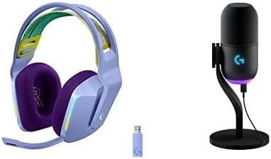 Logitech G733 Lightspeed Wireless Gaming Headset +Yeti GX Dynamic RGB Gaming Microphone with LIGHTSYNC, USB - Lilac