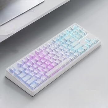 EWEADN X87 Wireless Mechanical Keyboard ASMR, 10000 mAh Battery, 75% Keyboard with Huano Arctic Switch BT5.0/2.4GHz/USB-C Topographic Keycaps Hot Swappable Custom Keyboards, Gasket Structure-White