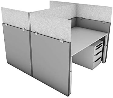 OBEX - Panel Cubicle Mounted PET Privacy Screen - Desk Privacy Panel for Office Cubicles - Noise and Visual Distraction-Reducing Desk Divider - Cubicle Accessories for Office - 24" x 42", Stone