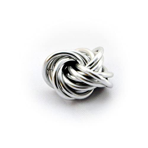 Möbii Fidget Ball (Solid Color): Quiet Mobius ADHD Anxiety Stim Stress Relief Toy Tool for Home Travel Office or Desk (Small, Full, SilverStar)