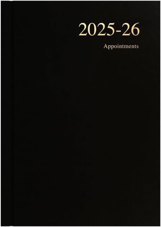Collins 'Essentials' 12 Month Mid/Academic Year Planner, July 2025-July 2026 - ESSA51M.99-2526 - Day-to-Page Appointments Diary, A5 Hard Cover, Black