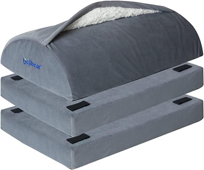 Footrest for Under Desk Ergonomic Comfortable Foot Stool with 2 Adjustable Heights, Suitable for Office, Home Car Foot Rest, Grey