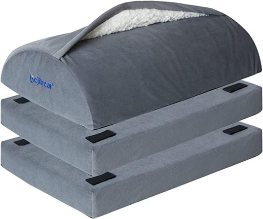 Footrest for Under Desk Ergonomic Comfortable Foot Stool with 2 Adjustable Heights, Suitable for Office, Home Car Foot Rest, Grey