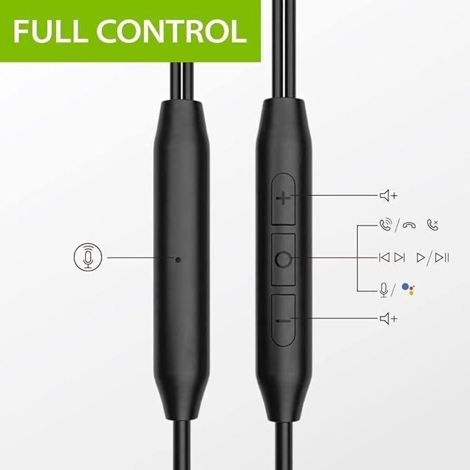 Avantree E171 - AUX 3.5mm Wired Earbuds with Microphone & in-Line Volume Control, Compatible with Traditional 3.5mm AUX Phones Corded Headphones with Ear Hook for Running & Sports, Black