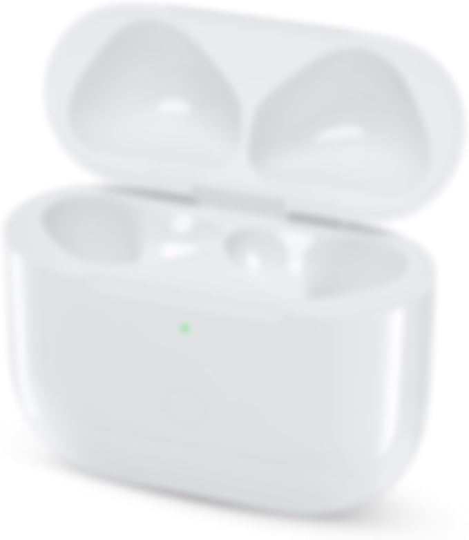 Wireless Charging Case Replacement, Qi-Certified Charger Case, Bluetooth Pairing Sync Button, 600 Mah Built-in Battery, White