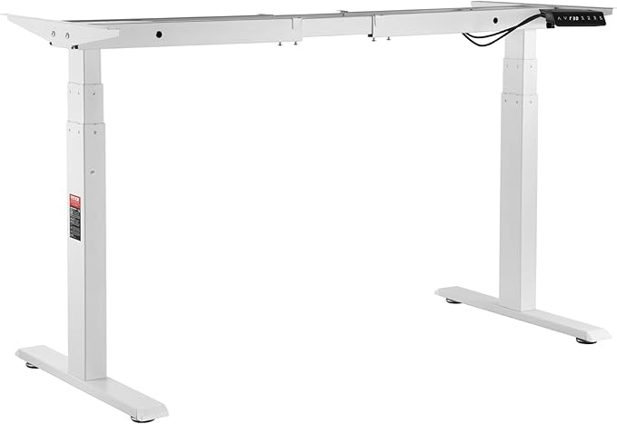 VEVOR Dual Motor 3 Stage Standing Desk Frame, Adjustable 26"-50.8" Height & 43.3"-70.1" Length Electric Stand Up Computer Desk Legs, Ergonomic DIY Workstation Base for Home Office(Frame Only)