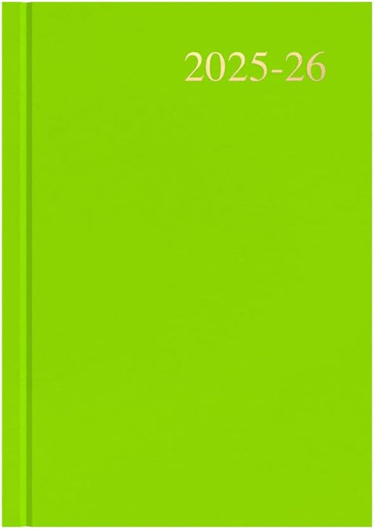 Collins 'Essentials' 12 Month Mid/Academic Year Planner, July 2025-July 2026 - ESSA53M.64-2526 - Week-to-View Diary, A5 Hard Cover, Lime