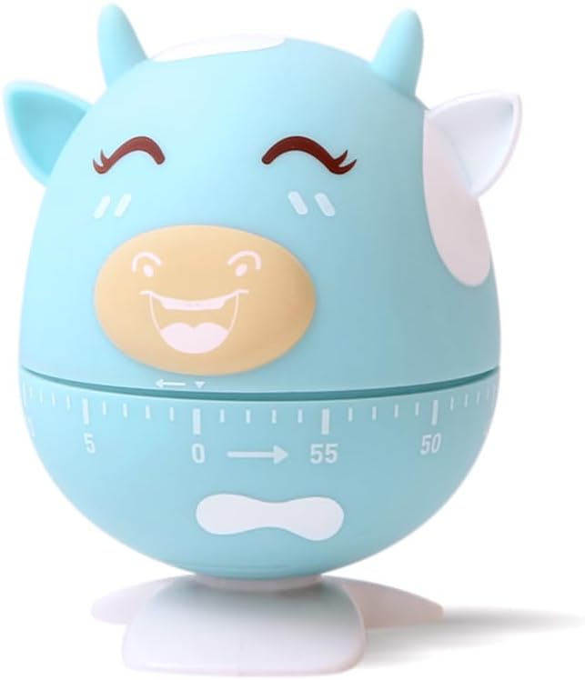 Mechanical Kitchen Timer, Cute Wind Up 60-Minute Manual Countdown for Kids, Classroom, Home, Study and Cooking