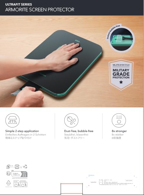 ESR 2 Pack Armorite Screen Protector for iPad Air 11 Inch M3/M2 (7th/6th Generation, 2025/2024), 9H Hardness Tempered Glass Film with UltraFit Tray, Military Grade, HD Clarity, Dust and Bubble Free