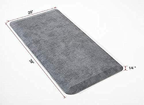 Mabel Home Anti Fatigue Floor Mat- 3 Size(20x32 & 20x39 & 24x70),16 Colors - Standing Desk Mat-Kitchen Floor Mat-Stain ResistantHome Non-Slip Bottom, Extra Soft (Grey, 20" x 39")