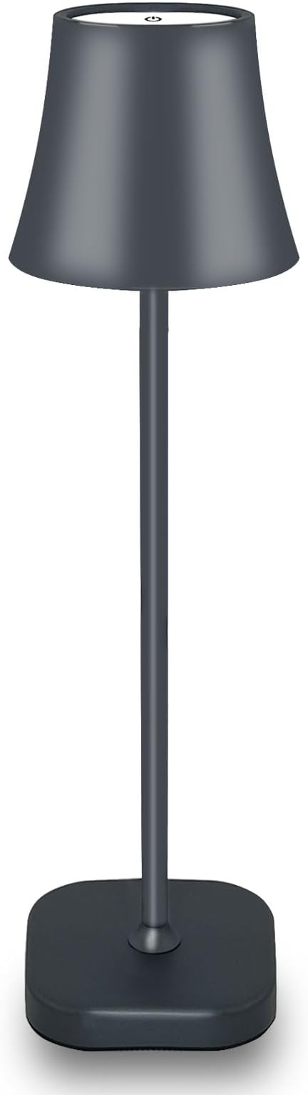 Cordless Table Lamp Portable LED Touch Lamp: 5400mAh Rechargeable Battery Operated Lamp: 3 Color Stepless Dimming Small Bedside Table Lamps for Living Room Bedroom Night Stands Home Office