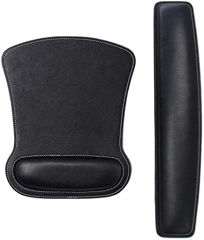 RICHEN Keyboard Wrist Rest Pad and Mouse Wrist Rest Support Mouse Pad Set,Sturdy & Comfortable & Lightweight for Easy Typing & Pain Relief-Ergonomic Support (Black)