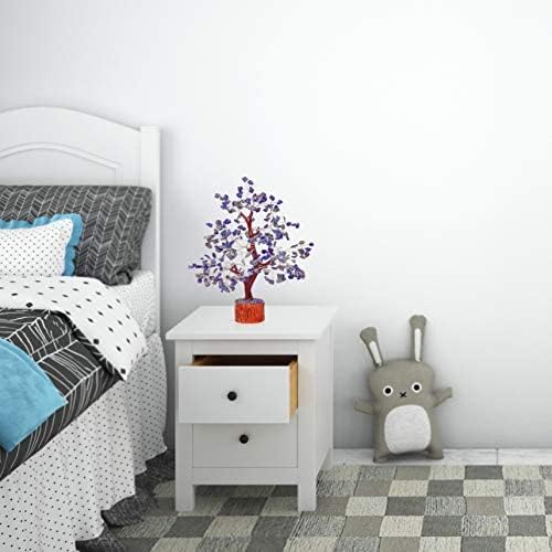 FASHIONZAADI Lapis Lazuli Crystal Tree of Life - Chakra Natural Handmade Gemstone Tree, Feng Shui Crystal Decoration, Money Spiritual Gift, Healing Crystal Chakra Decor