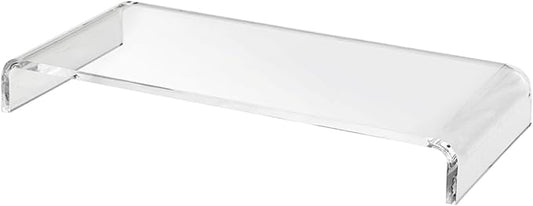 pbf PHOTO BOOTH FRAMES Clear Acrylic Monitor Stand Riser, Computer Screen Desktop Organizer, Ergonomic Display Shelf (Clear)