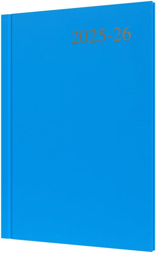 Collins 'Essentials' 12 Month Mid/Academic Year Planner, July 2025-July 2026 - ESSA53M.57-2526 - Week-to-View Diary, A5 Hard Cover, Light Blue
