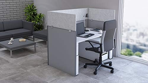 OBEX - Panel Cubicle Mounted PET Privacy Screen - Desk Privacy Panel for Office Cubicles - Noise and Visual Distraction-Reducing Desk Divider - Cubicle Accessories for Office - 24" x 30", Stone